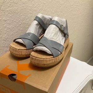 Ladies shoes, Korks, Kali style, color LIGHT BLUE, sandal, size 7, EU 38